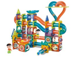 LEAN Toys Świecąca Zjeżdżalnia Dla Kulek Klocki Magnetyczne 202 Elementy
