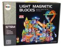 LEAN Toys Świecąca Zjeżdżalnia Dla Kulek Klocki Magnetyczne 202 Elementy