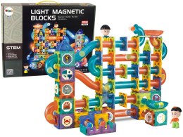 LEAN Toys Świecąca Zjeżdżalnia Dla Kulek Klocki Magnetyczne 252 Elementy
