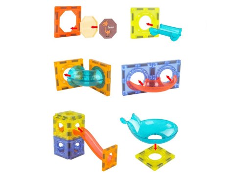 LEAN Toys Świecąca Zjeżdżalnia Dla Kulek Klocki Magnetyczne 75 Elementów LEAN Toys Świecąca Zjeżdżalnia Dla Kulek Klocki Magnetyczne 75 Elementów
