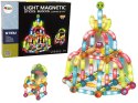 LEAN Toys Świecące Klocki Magnetyczne Edukacyjne Zestaw 102 Elementy