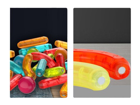 LEAN Toys Świecące Klocki Magnetyczne Edukacyjne Zestaw 102 Elementy LEAN Toys Świecące Klocki Magnetyczne Edukacyjne Zestaw 102 Elementy