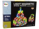LEAN Toys Świecące Klocki Magnetyczne Edukacyjne Zestaw 102 Elementy