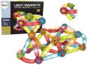 LEAN Toys Świecące Klocki Magnetyczne Edukacyjne Zestaw 76 Elementów