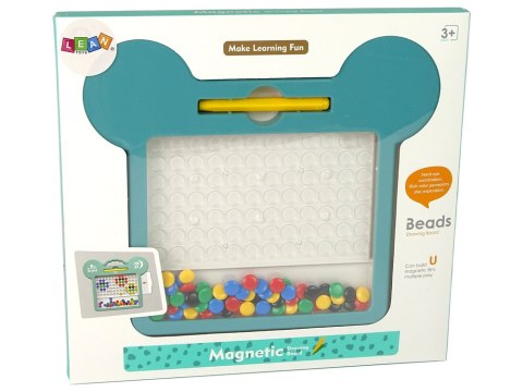 LEAN Toys Tablica Magnetyczna Kształty Obrazki Koraliki Rysik Karty LEAN Toys Tablica Magnetyczna Kształty Obrazki Koraliki Rysik Karty