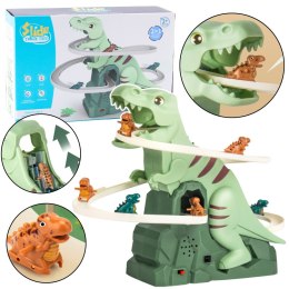 LEAN Toys Tor Zjeżdżalnia Wspinaczka Dinozaurów Kolejka Światła Dźwięki