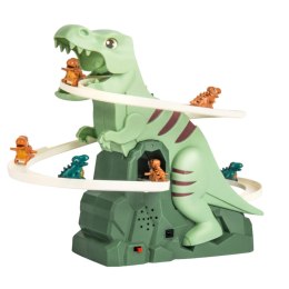 LEAN Toys Tor Zjeżdżalnia Wspinaczka Dinozaurów Kolejka Światła Dźwięki