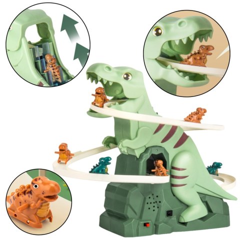LEAN Toys Tor Zjeżdżalnia Wspinaczka Dinozaurów Kolejka Światła Dźwięki LEAN Toys Tor Zjeżdżalnia Wspinaczka Dinozaurów Kolejka Światła Dźwięki