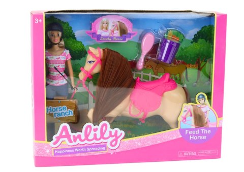LEAN Toys Zestaw Lalka Anlily Dżokejka Koń Akcesoria LEAN Toys Zestaw Lalka Anlily Dżokejka Koń Akcesoria