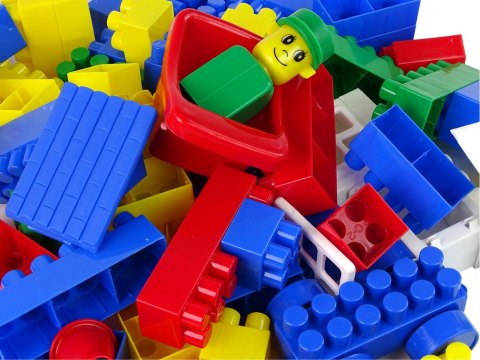 HEMAR Kolorowe Klocki Konstrukcyjne K2 Duże 130 Elementów