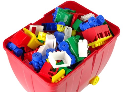 HEMAR Kuferek Duży z Kolorowymi Klockami K2 280 Elementów Czerwony