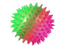 LEAN TOYS Piłka z kolcami przeźroczysta 8,5cm ze światłem dwukolorowa HPA07