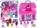 LEAN Toys Domek Dla Lalek Mebelki Akcesoria Figurki Różowy