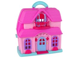 LEAN Toys Domek Dla Lalek Mebelki Akcesoria Figurki Różowy