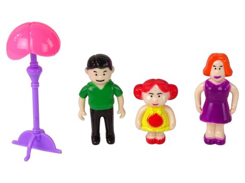 LEAN Toys Domek Dla Lalek Mebelki Akcesoria Figurki Różowy LEAN Toys Domek Dla Lalek Mebelki Akcesoria Figurki Różowy