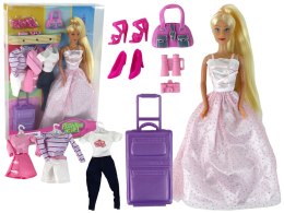 LEAN Toys Lalka Dla Dzieci Długie Włosy Walizka Ubrania