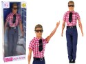 LEAN Toys Lalka Dla Dzieci Mężczyzna Kevin Elegancki Strój Koszula Czerwona