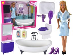 LEAN Toys Lalka Dla Dzieci w Szlafroku Łazienka Akcesoria