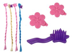 LEAN Toys Lalka Księżniczka Purpurowa Sukienka Zestaw Doczepianych Warkoczyków