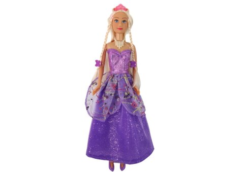 LEAN Toys Lalka Księżniczka Purpurowa Sukienka Zestaw Doczepianych Warkoczyków LEAN Toys Lalka Księżniczka Purpurowa Sukienka Zestaw Doczepianych Warkoczyków
