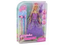 LEAN Toys Lalka Księżniczka Purpurowa Sukienka Zestaw Doczepianych Warkoczyków