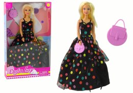 LEAN Toys Lalka Lucy Sukienka Czarna Kropki Długa