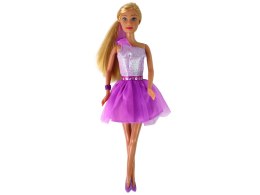 LEAN Toys Lalka Lucy Sukienka Fioletowa Brokat Zestaw Buty