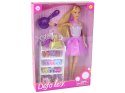 LEAN Toys Lalka Lucy Sukienka Fioletowa Brokat Zestaw Buty