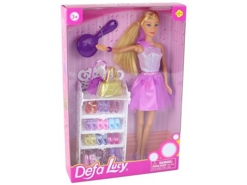 LEAN Toys Lalka Lucy Sukienka Fioletowa Brokat Zestaw Buty LEAN Toys Lalka Lucy Sukienka Fioletowa Brokat Zestaw Buty