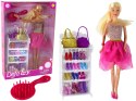 LEAN Toys Lalka Lucy Sukienka Różowa Brokatowa Zestaw Buty