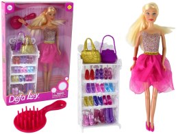 LEAN Toys Lalka Lucy Sukienka Różowa Brokatowa Zestaw Buty