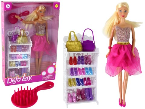 LEAN Toys Lalka Lucy Sukienka Różowa Brokatowa Zestaw Buty LEAN Toys Lalka Lucy Sukienka Różowa Brokatowa Zestaw Buty