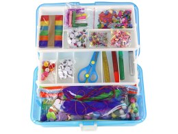 LEAN Toys Niebieska Rozkładana Walizka Zestaw Artystyczny Kreatywny Plastyczny DIY