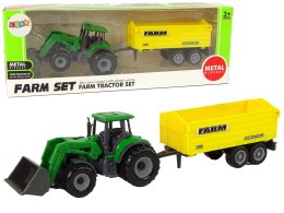 LEAN Toys Pojazd Rolniczy Z Żółtą Przyczepą Zielony Mały