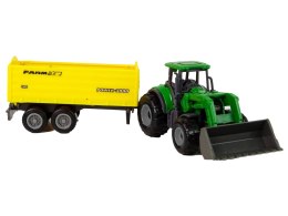 LEAN Toys Pojazd Rolniczy Z Żółtą Przyczepą Zielony Mały