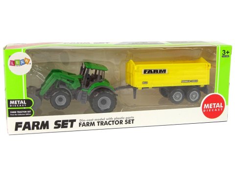 LEAN Toys Pojazd Rolniczy Z Żółtą Przyczepą Zielony Mały LEAN Toys Pojazd Rolniczy Z Żółtą Przyczepą Zielony Mały
