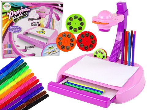 LEAN Toys Projektor Stolik do Rysowania Różowy Mazaki Szuflada LEAN Toys Projektor Stolik do Rysowania Różowy Mazaki Szuflada