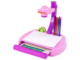 LEAN Toys Projektor Stolik do Rysowania Różowy Mazaki Szuflada