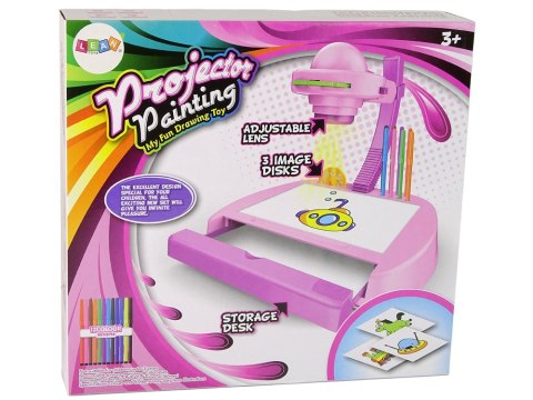 LEAN Toys Projektor Stolik do Rysowania Różowy Mazaki Szuflada LEAN Toys Projektor Stolik do Rysowania Różowy Mazaki Szuflada