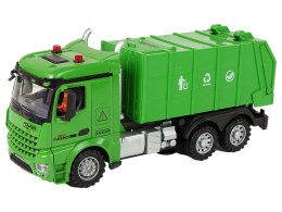 LEAN Toys Śmieciarka Zdalnie Sterowana Zielona Pilot 2,4G Światła Dźwięk