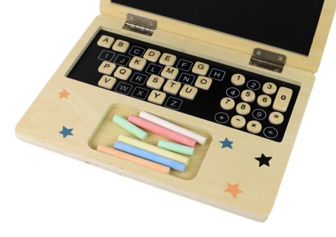LEAN Toys Tablica Drewniana Laptop Kreda LEAN Toys Tablica Drewniana Laptop Kreda