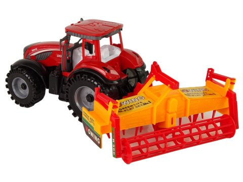 LEAN Toys Traktor z Kultywatorem Napęd Frykcyjny Czerwony LEAN Toys Traktor z Kultywatorem Napęd Frykcyjny Czerwony