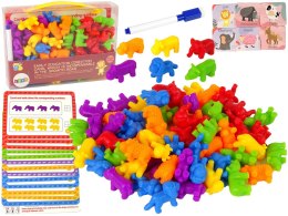LEAN Toys Zabawka Edukacyjna Zwierzęta Karty Zadań Liczenie Sorter 60 Elementów