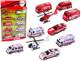 LEAN Toys Zestaw Autek Resoraki Pojazdy Straż Pożarna Ambulans
