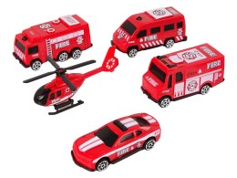 LEAN Toys Zestaw Autek Resoraki Pojazdy Straż Pożarna Ambulans