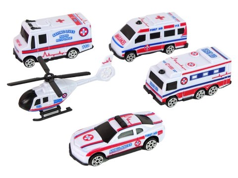LEAN Toys Zestaw Autek Resoraki Pojazdy Straż Pożarna Ambulans LEAN Toys Zestaw Autek Resoraki Pojazdy Straż Pożarna Ambulans