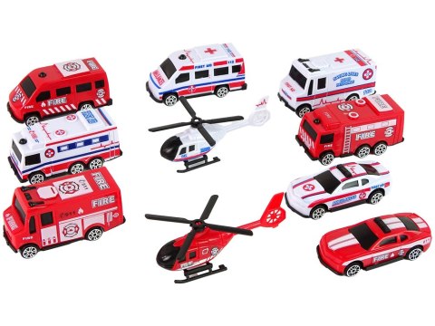 LEAN Toys Zestaw Autek Resoraki Pojazdy Straż Pożarna Ambulans LEAN Toys Zestaw Autek Resoraki Pojazdy Straż Pożarna Ambulans