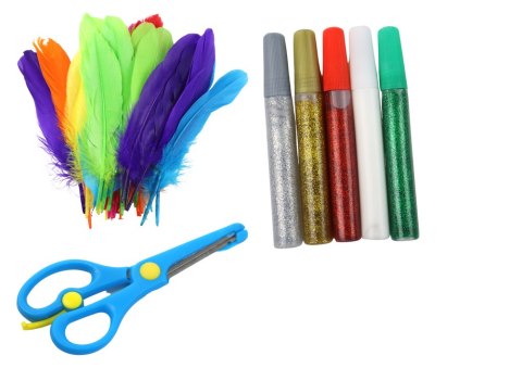 LEAN Toys Zestaw Kreatywny Małego Artysty Naklejki Pompony Pióra Brokat 277 El. LEAN Toys Zestaw Kreatywny Małego Artysty Naklejki Pompony Pióra Brokat 277 El.