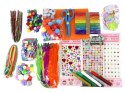LEAN Toys Zestaw Kreatywny Małego Artysty Naklejki Pompony Pióra Brokat 277 El.