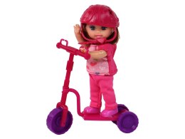 LEAN Toys Zestaw Lalek Lucy Purpurowy Hulajnoga Deskorolka Kaski